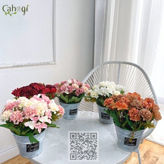 Chậu hoa để bàn hoa cẩm tú cầu vintage 20 cm