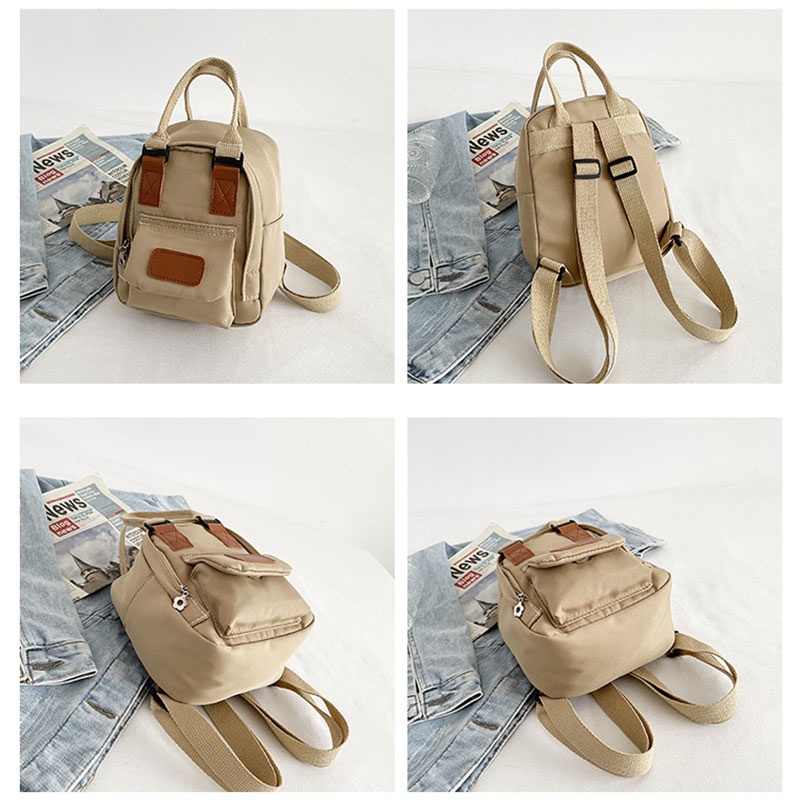 MISCHA Ba Lô Du Lịch mini Bằng Vải canvas Phối Màu Tương Phản Hợp Thời Trang