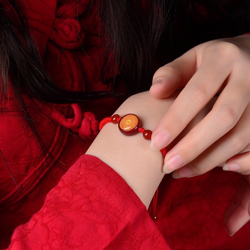VÒNG TAY CHÚ LĂNG NGHIÊM CHỈ ĐỎ ĐÁ CHU SA