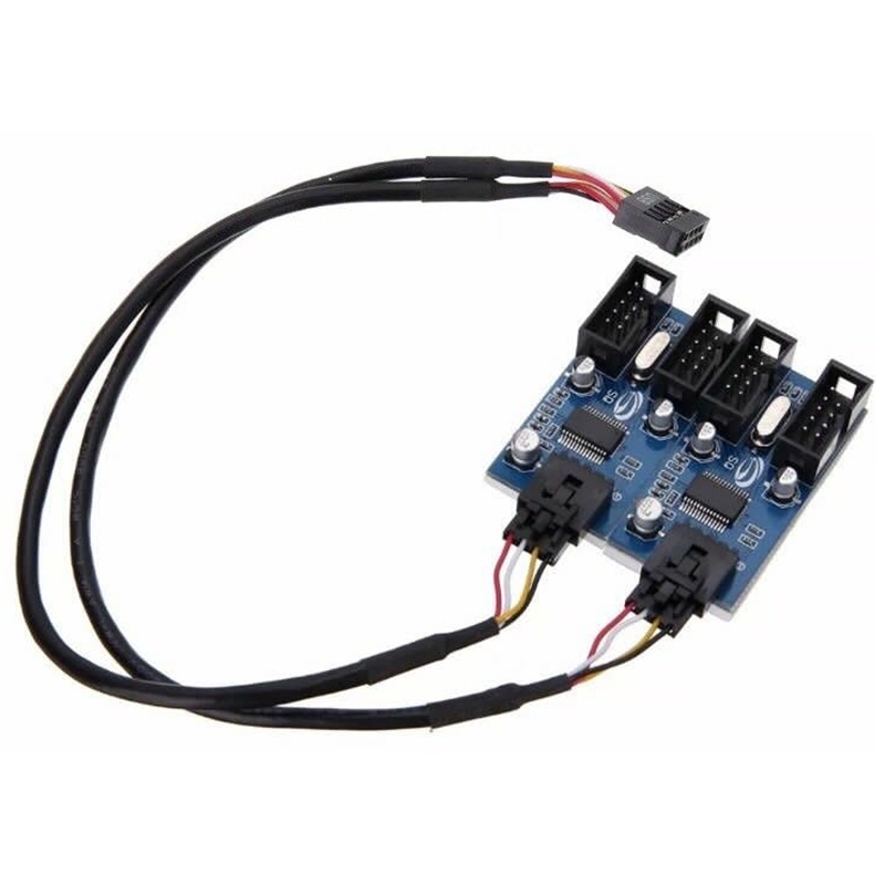 Dây Cáp Nối Dài Bo Mạch Chủ Chuyển Đổi 1 Sang 4 Cổng Usb 9Pin Dài 30Cm