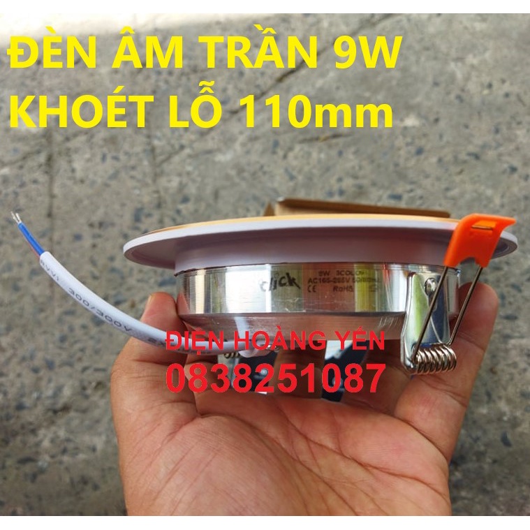 Đèn Led Âm Trần 9w Đổi Màu 3 Chế Độ 3 Màu Viền Vàng Cao Cấp