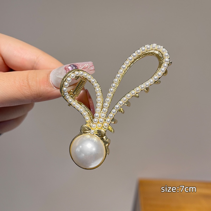 Kẹp Tóc Hình Tai Thỏ Đính Đá Thời Trang Hàn Quốc Dành Cho Nữ