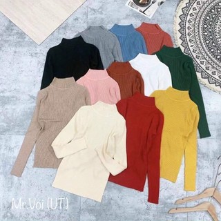 Áo len tăm cổ 3 phân nữ KH751 – Hàng Quảng Châu, co giãn, mềm mịn, dễ phối đồ