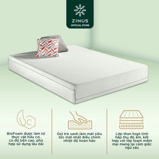 Nệm Foam Than Hoạt Tính Cao Cấp Dày 25cm Zinus - 10in Charcoal Foam Mattress