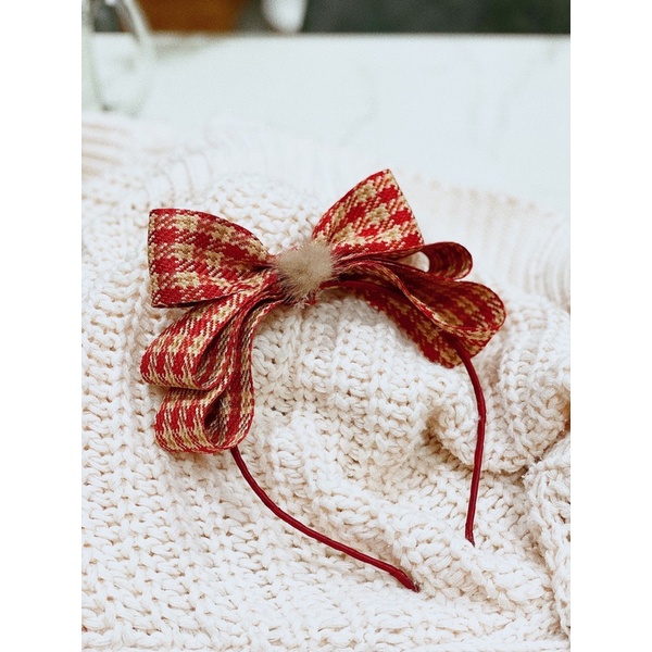 Bờm / Băng đô nơ đỏ cho bé