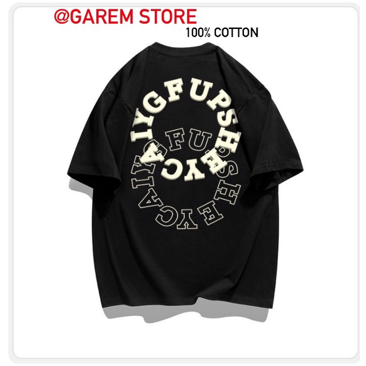 Áo Phông Cổ Tròn In Chữ SHEYCAIY Trước Ngực 100% Cotton Khô Thoáng Khí, Phong Cách Hot Trend