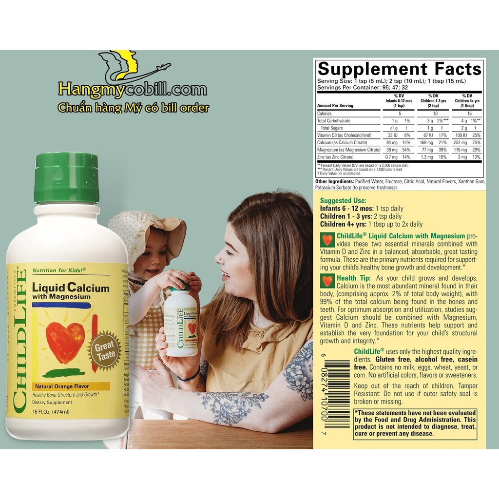 Siro cho trẻ Child Life Liquid Calcium And Magnesium