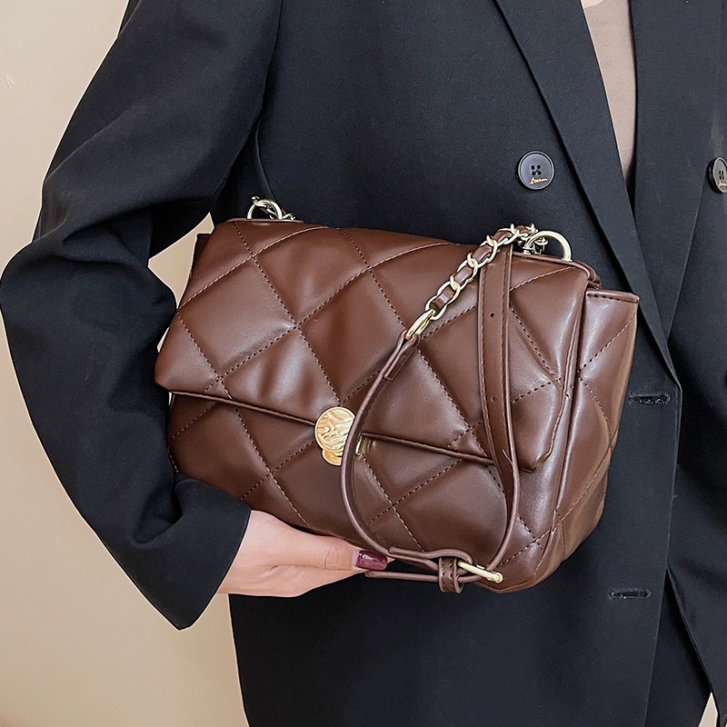 Túi Đeo JASMIN NOIR Chéo Họa Tiết Caro Phong Cách Retro Thời Trang Cho Nữ