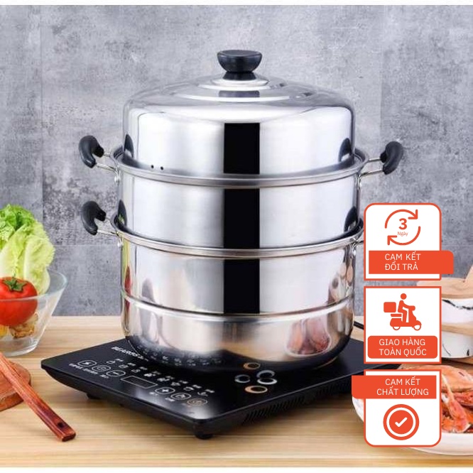 Nồi Hấp 3 Tầng Inox 28cm