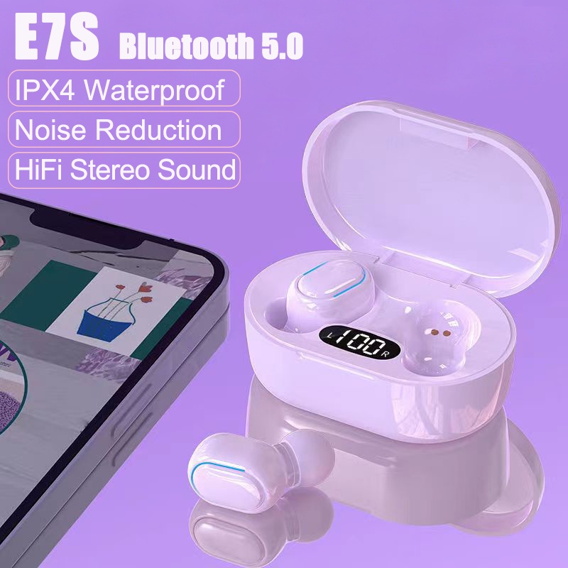 Tai Nghe Không Dây E7s 5.0 Công Suất Bluetooth Màn Hình Kỹ Thuật Số Hifi Lossless Thể Thao Mini Tws Cho Điện Thoại Thông Minh Icecube