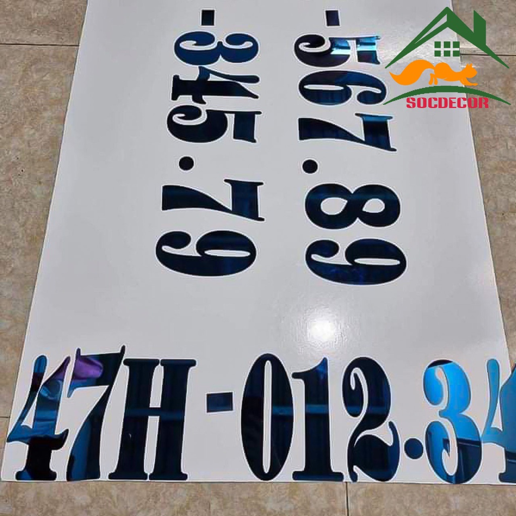 Biển Số Nổi Alu Gương Vàng Dán Xe Tải,Trang Trí Xe Tải,Biển Số Dán Thùng Xe.Cắt Theo Yêu Cầu.Socdecor