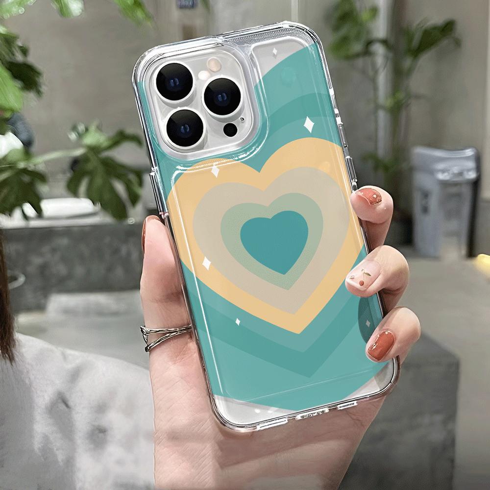Ốp Điện Thoại Trong Suốt Họa Tiết Trái Tim Cho iphone 14promax 13 12 11 7Plus 7 8 X XS Max
