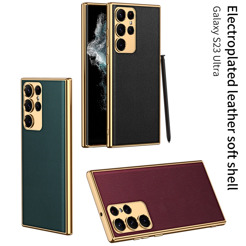 Ốp Điện Thoại Da Bảo Vệ Ống Kính Máy Ảnh Cho Samsung Galaxy S22 S23 Plus Ultra Samsung S23 Ultra / S23 Plus