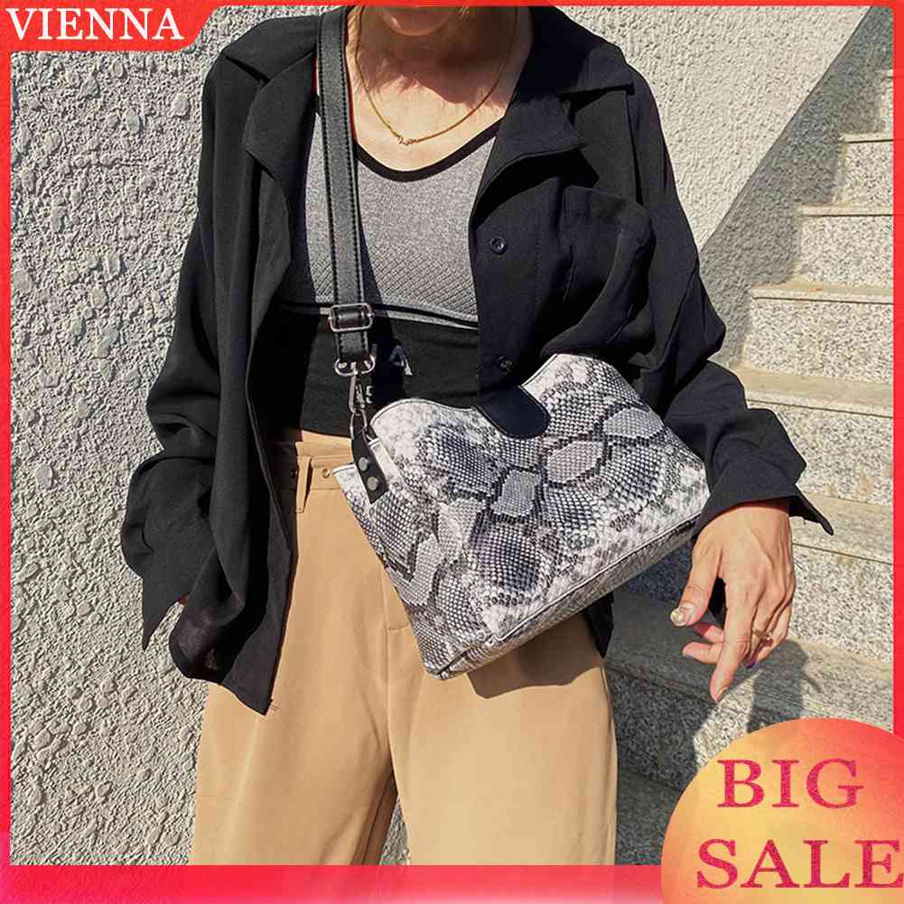 Túi Đeo Chéo Da PU Họa Tiết Da Rắn Thời Trang Cho Nữ