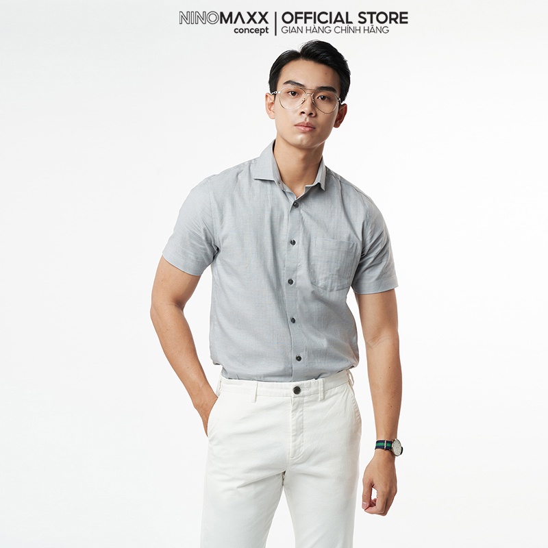 N&M Áo sơ mi Nam caro tay ngắn dáng trẻ trung form slim fit 2110029