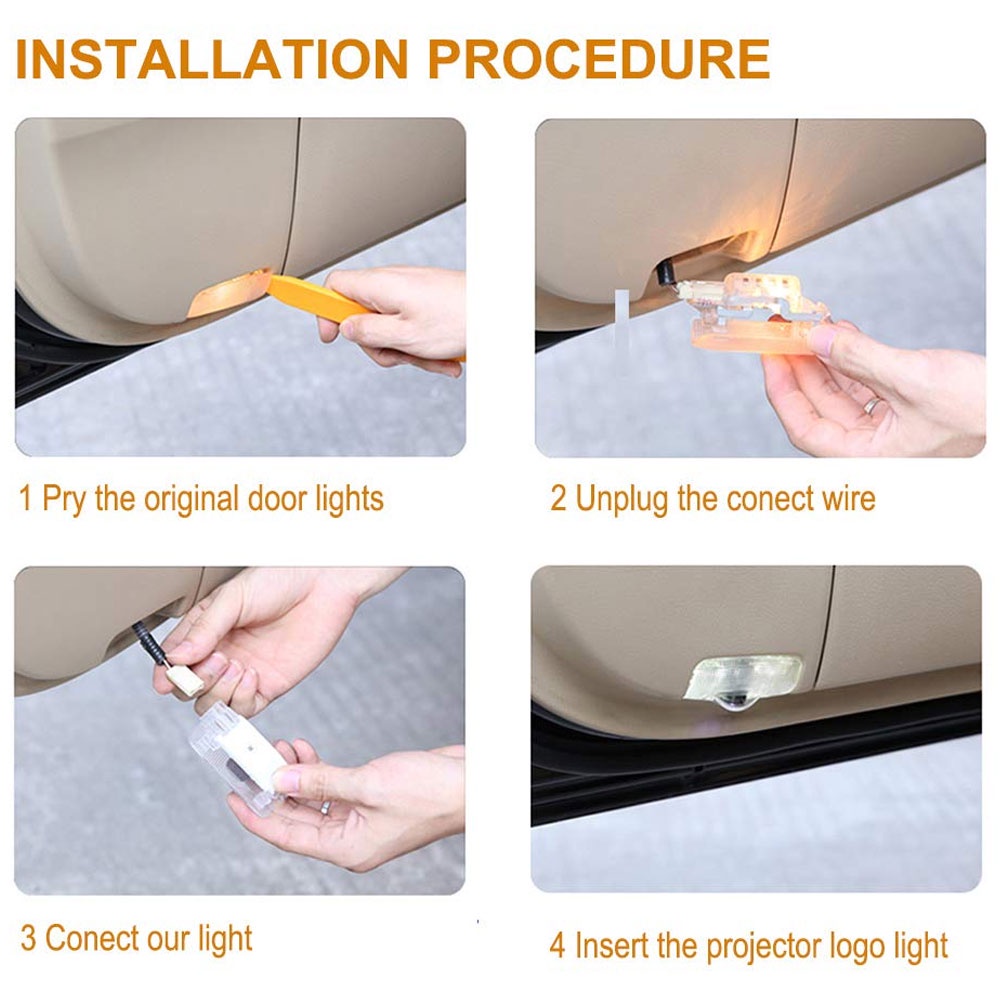 2 Đèn Led Chào Mừng Gắn Cửa Xe Hơi Lexus LS ES IS LX RX GS LC RC