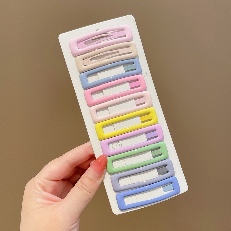 Set 10 Kẹp Tóc Màu Sắc Đa Dạng Phong Cách Hàn Quốc