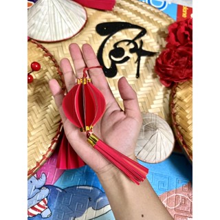 Đèn lồng Đỏ mini treo trang trí Lễ Tết - siêu thị - lớp học - đèn lồng giấy Đỏ Nhung mini