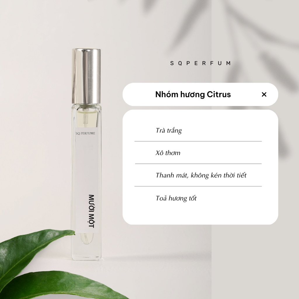 Nước hoa SQ perfume 10ml Mười một hương trà trắng tinh tế thanh lịch