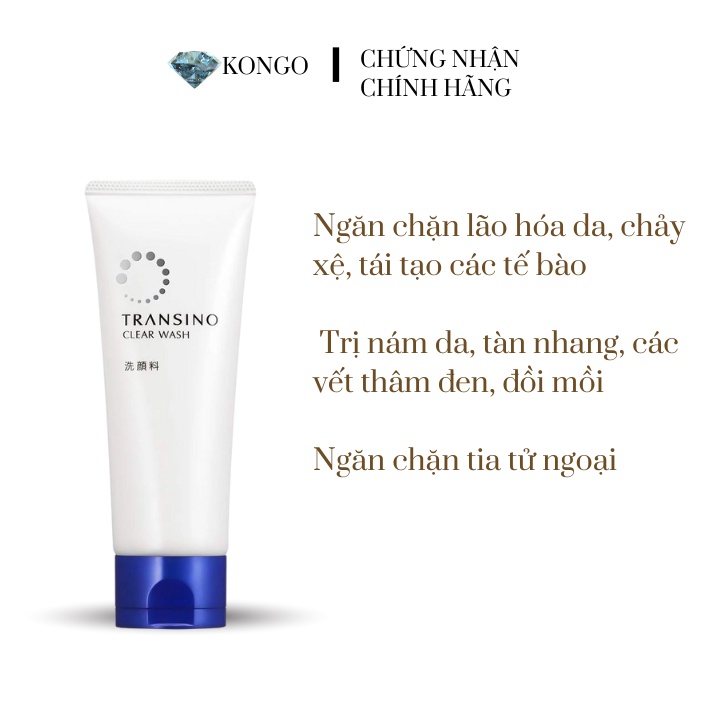 Sữa rửa mặt Transino Clear Wash – dưỡng trắng da số 1 Nhật Bản