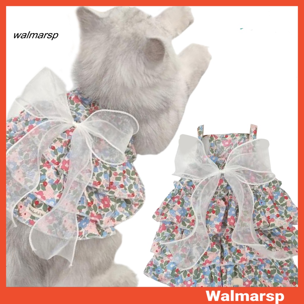 Đầm Cotton Siêu Mềm In Hoa Thắt Nơ Xinh Xắn Cho Thú Cưng