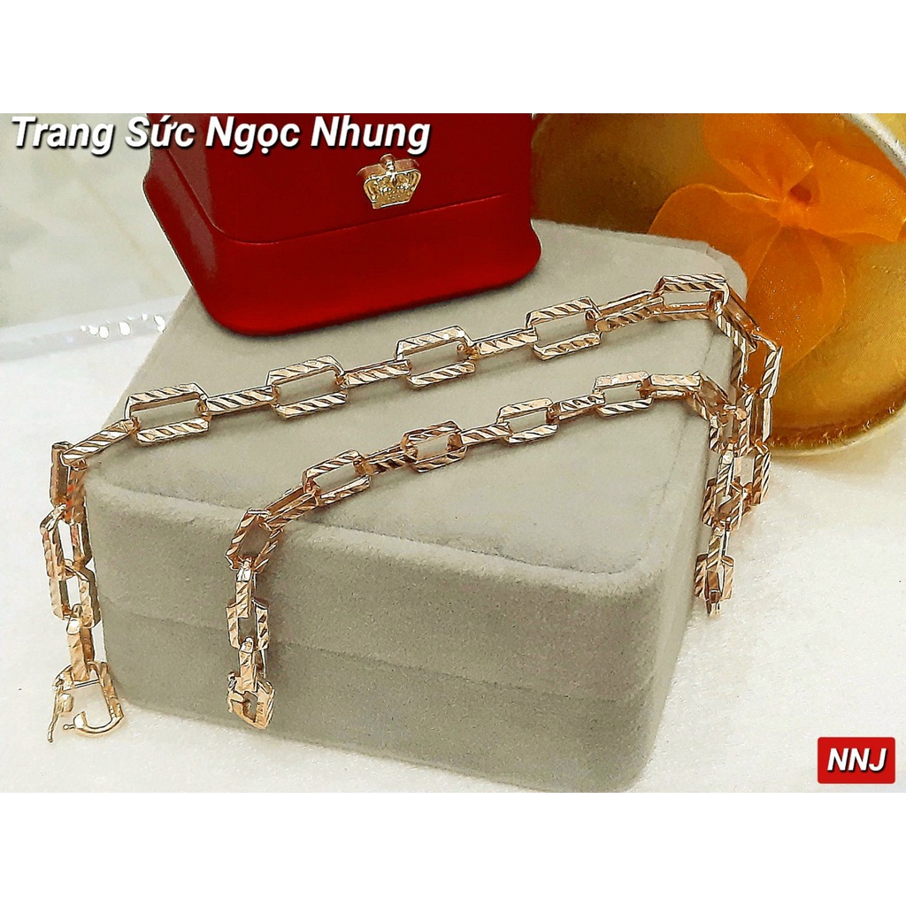 Lắc tay xích vuông đồng đỏ(mẫu mới)-M1822
