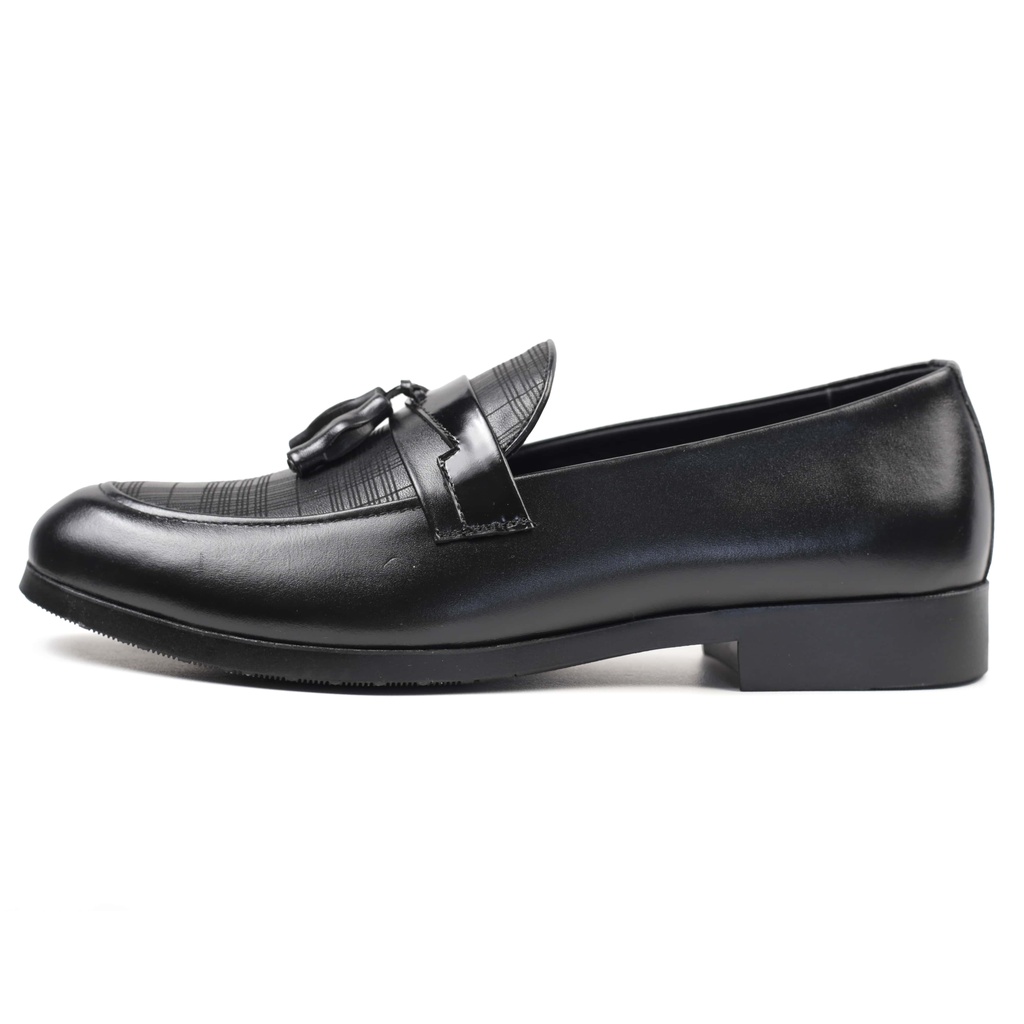 Giày Loafer Công Sở Da Thật 0013 Màu Đen Bóng Giày Phố, Bảo Hành 12 Tháng