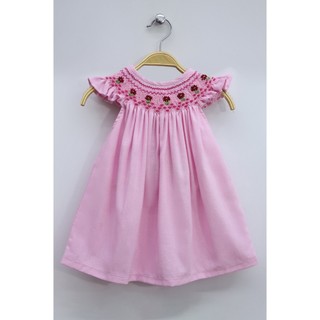 Đầm smock hồng sen