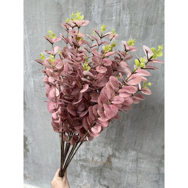 cành lá táo 3d 3nhánh _ hoa lụa trang trí