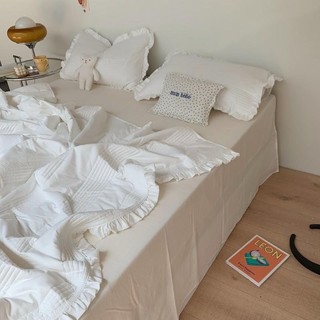 Set bộ cotton linen chăn trần tone màu pastel hàn - igun bedding