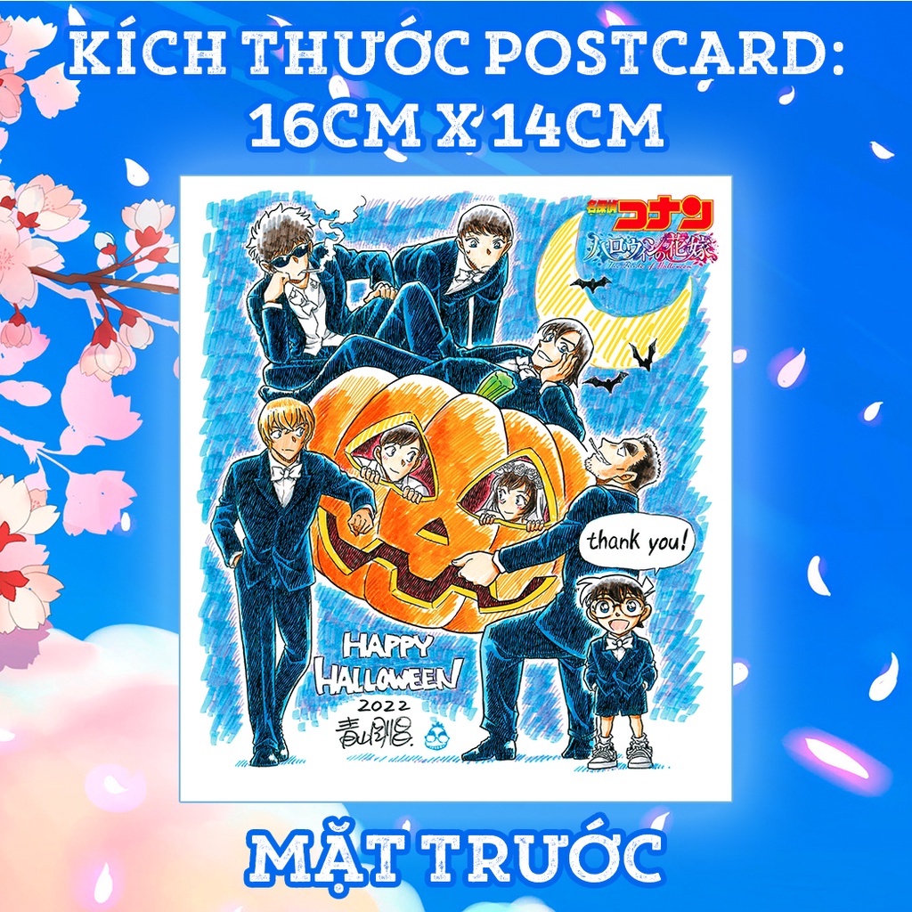 Postcard CONAN NÀNG DÂU HALLOWEEN - POSTCARD ANIME MANGA THÁM TỬ LỪNG DANH CONAN