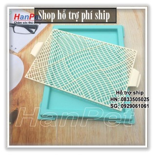 Hỗ trợ Ship- Khay vệ sinh cho chó dạng lưới (hanpet 377)+ Tặng 3 tấm lót chuồng, sàn xe