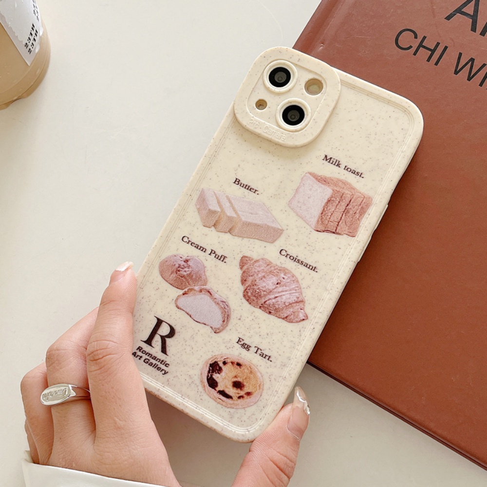 Ốp Điện Thoại TPU Mềm Chống Sốc Họa Tiết Bánh Mì / Trà Sữa Chiều Kiểu Retro Cho IPhone 14 13 12 11 Pro Max X XR 8 7 Plus