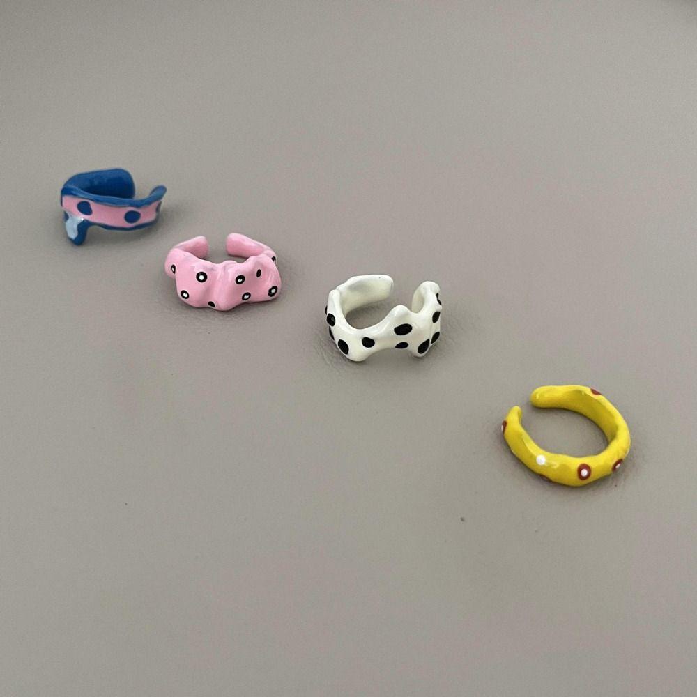 Nhẫn Hở Y2K Niche Họa Tiết Chấm Bi Phong Cách Hàn Quốc Đơn Giản Cho Nữ