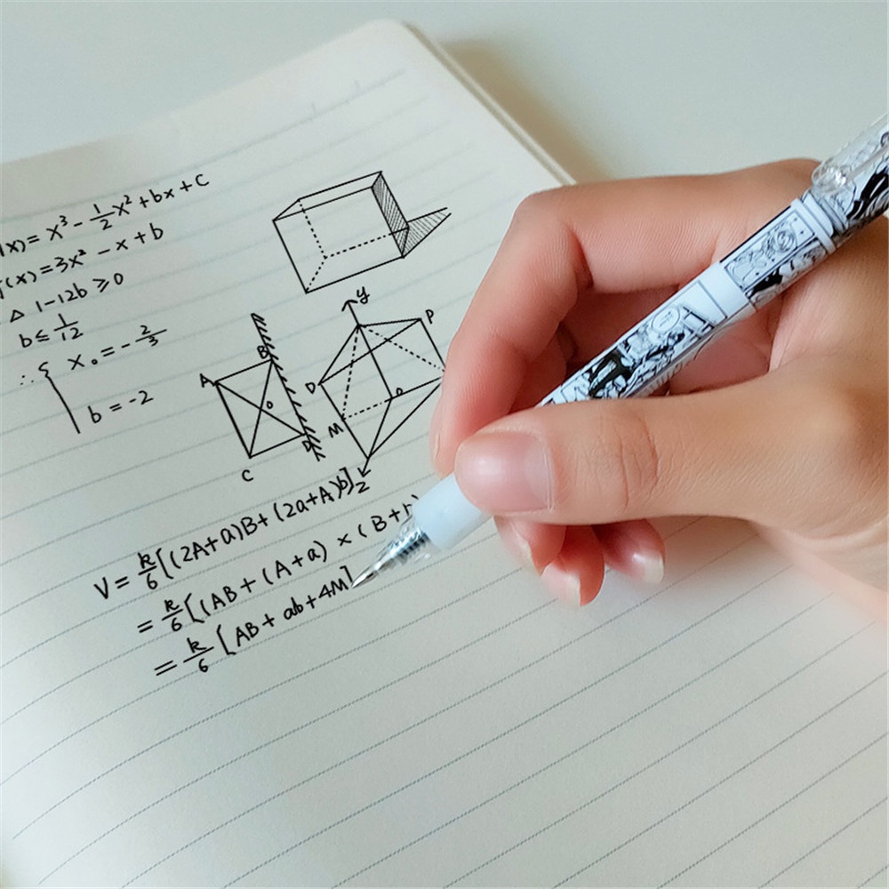 Set 6 Bút Bi Trắng Đen Ngòi 0.5mm