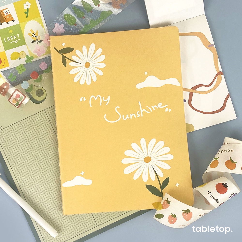 Vở/ Sổ kẻ ngang size lớn B5  Pastel Floral - bìa giấy in hình hoa/ floral nữ tính và siêu dễ thương