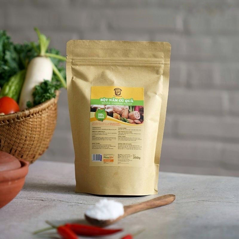 Hạt nêm nấm củ quả, bột nêm nấm rau củ Homefood vị ngọt tự nhiên dùng chay, thực dưỡng, eatclean