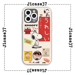 Ốp lưng iphone và samsung xiaomi oppo cạnh vuông Jicase snoopy dễ thương 
