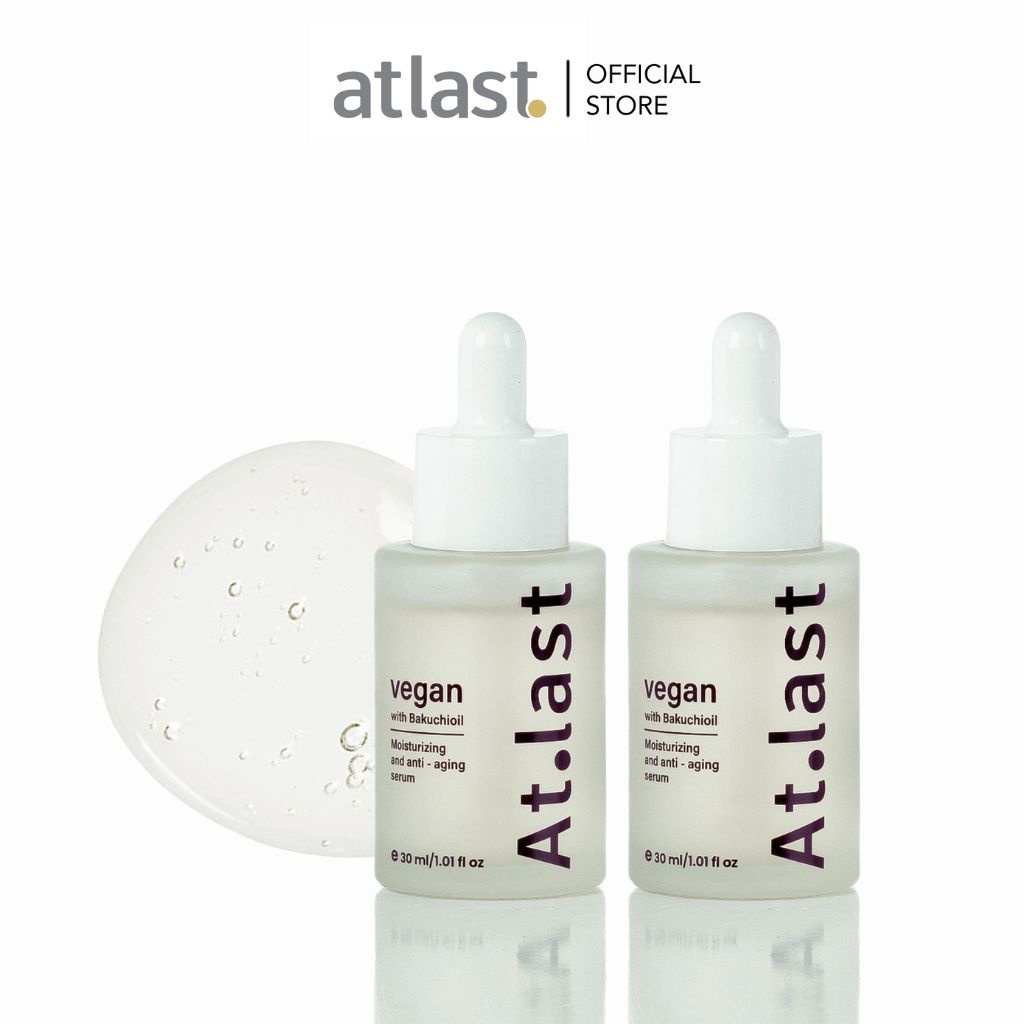 Bộ đôi tinh chất dưỡng da Serum Atlast Vegan HA Bakuchioil cấp ẩm chống lão hoá 30ml/chai