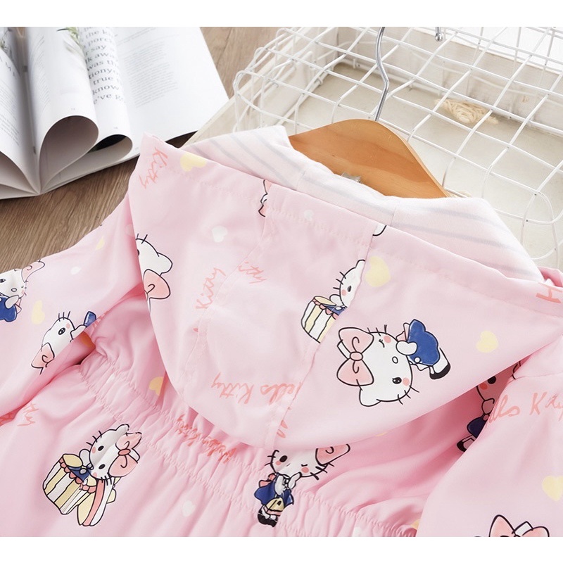 Áo khoác gió 2 lớp cao cấp cho bé gái.