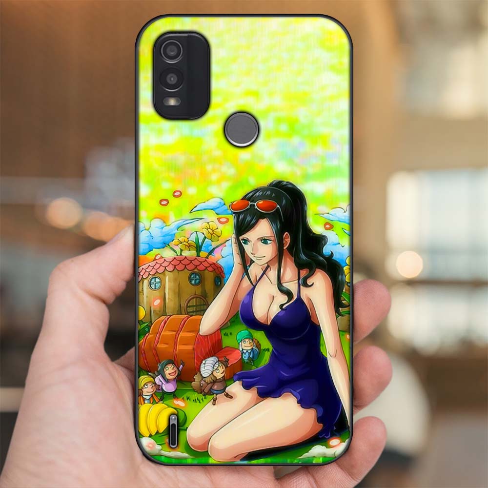 Ốp lưng Nokia C21 Plus viền đen in hình Nico Robin One Piece Đảo Hải Tặc