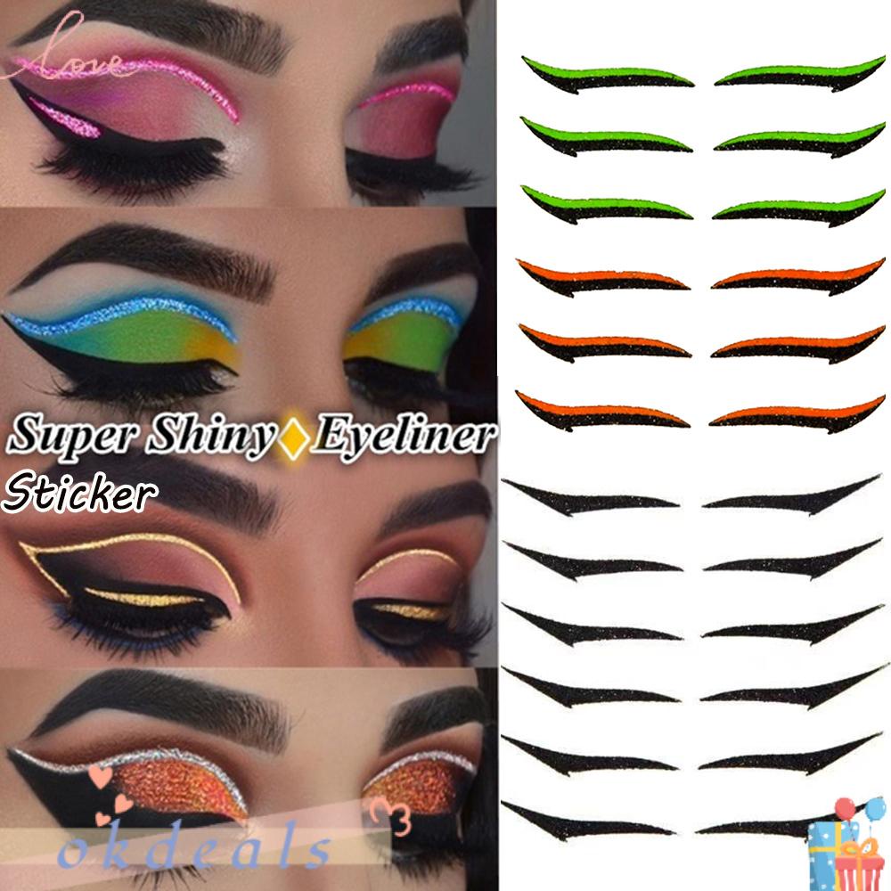 Bộ 6 Cặp Miếng Dán Kích Mí Nhiều Màu Sắc Long Lanh Lâu Trôi Có Thể Tái Sử Dụng