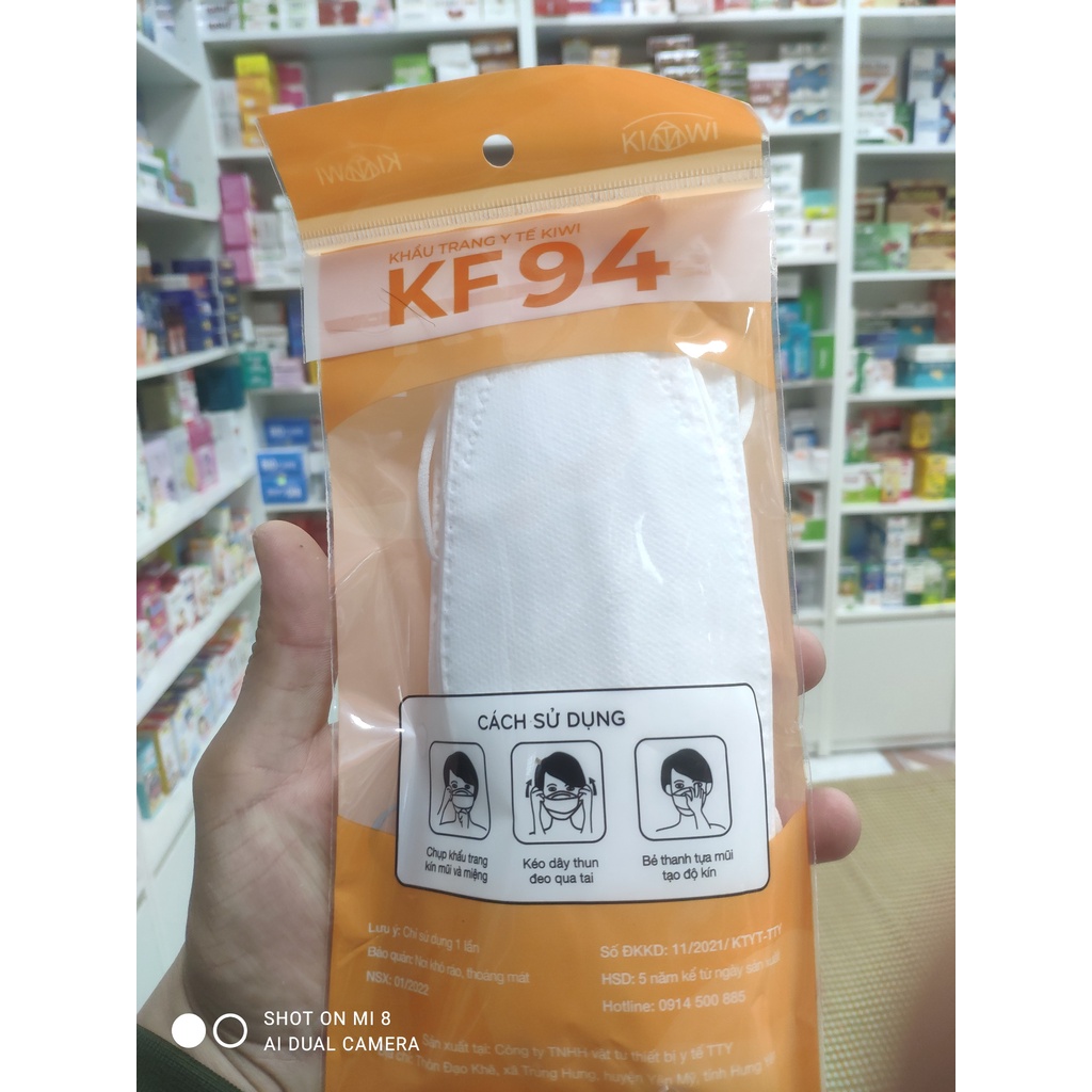 Khẩu trang KF94 kháng khuẩn - Khẩu trang y tế KIWI