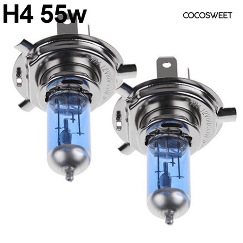 Set 2 Bóng Đèn Pha Xenon Halogen H1 / H4 / H7 55W / 100W 12V 5000K Ánh Sáng Trắng