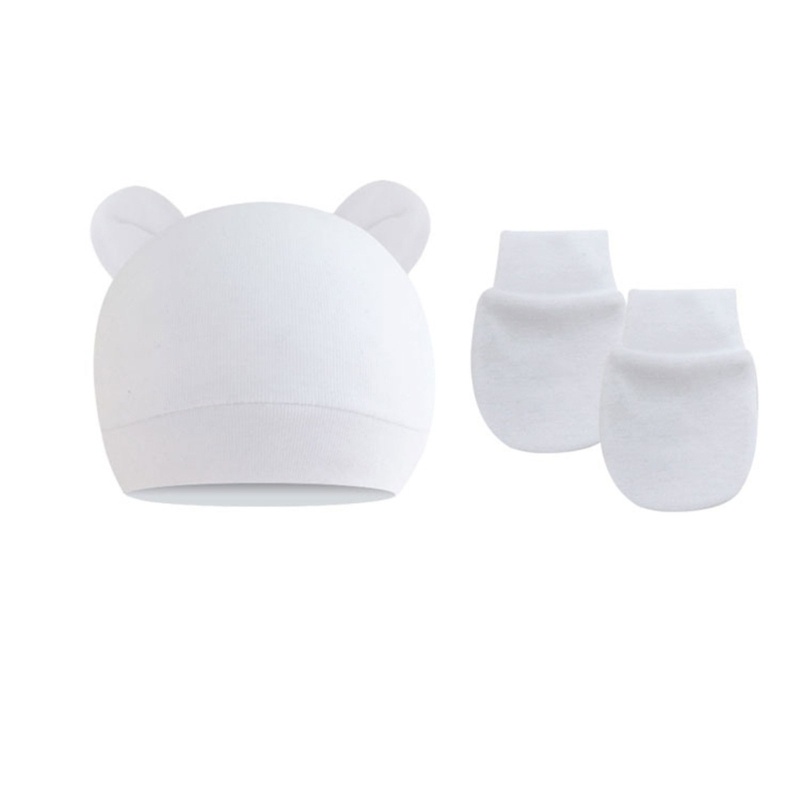 Mũ Beanie Kèm Găng Tay Chất Liệu Cotton Thiết Kế Mới Đáng Yêu Dành Cho Bé