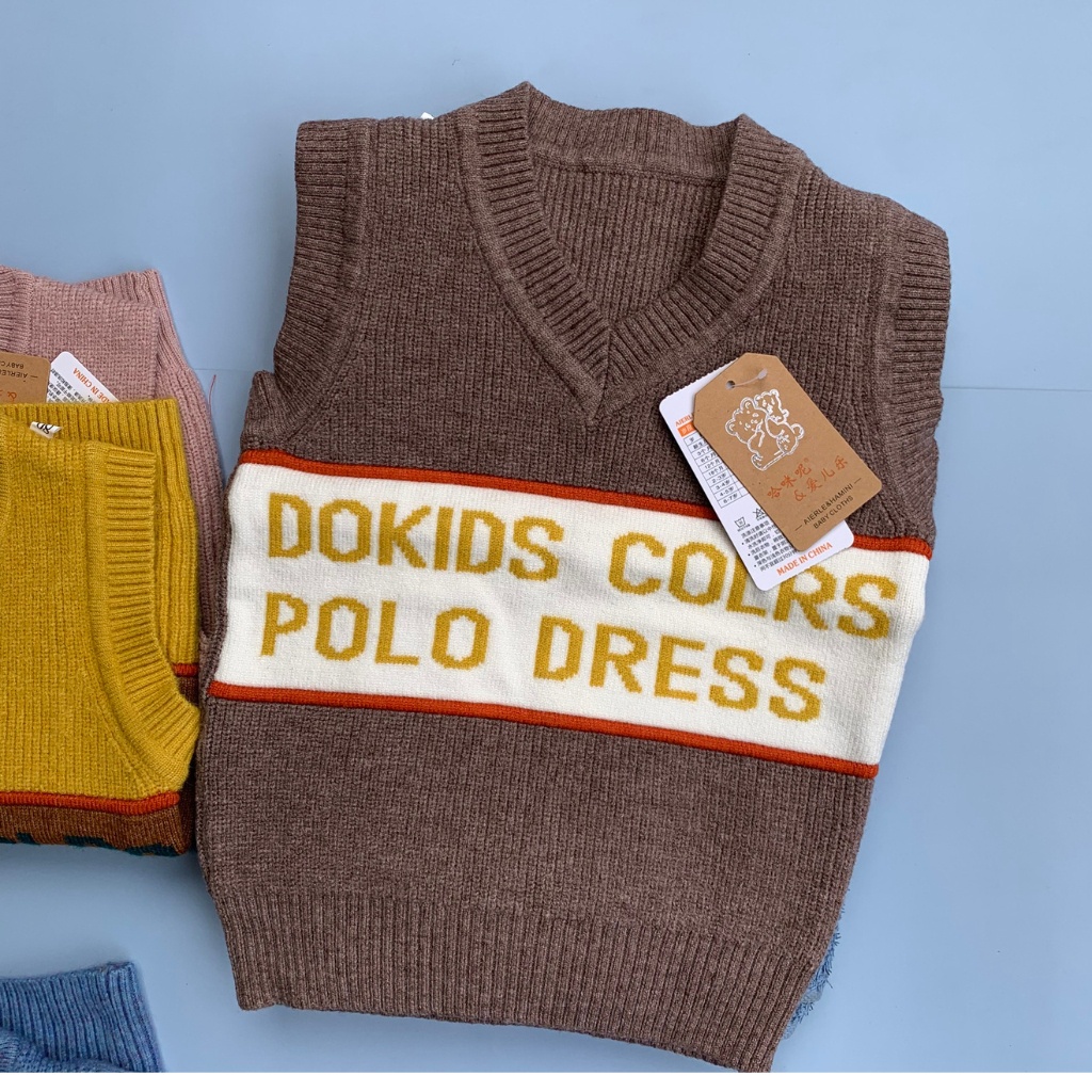 Áo gile len cho bé 8 - 19kg, Gile cotton len tăm cho bé trai, bé gái.