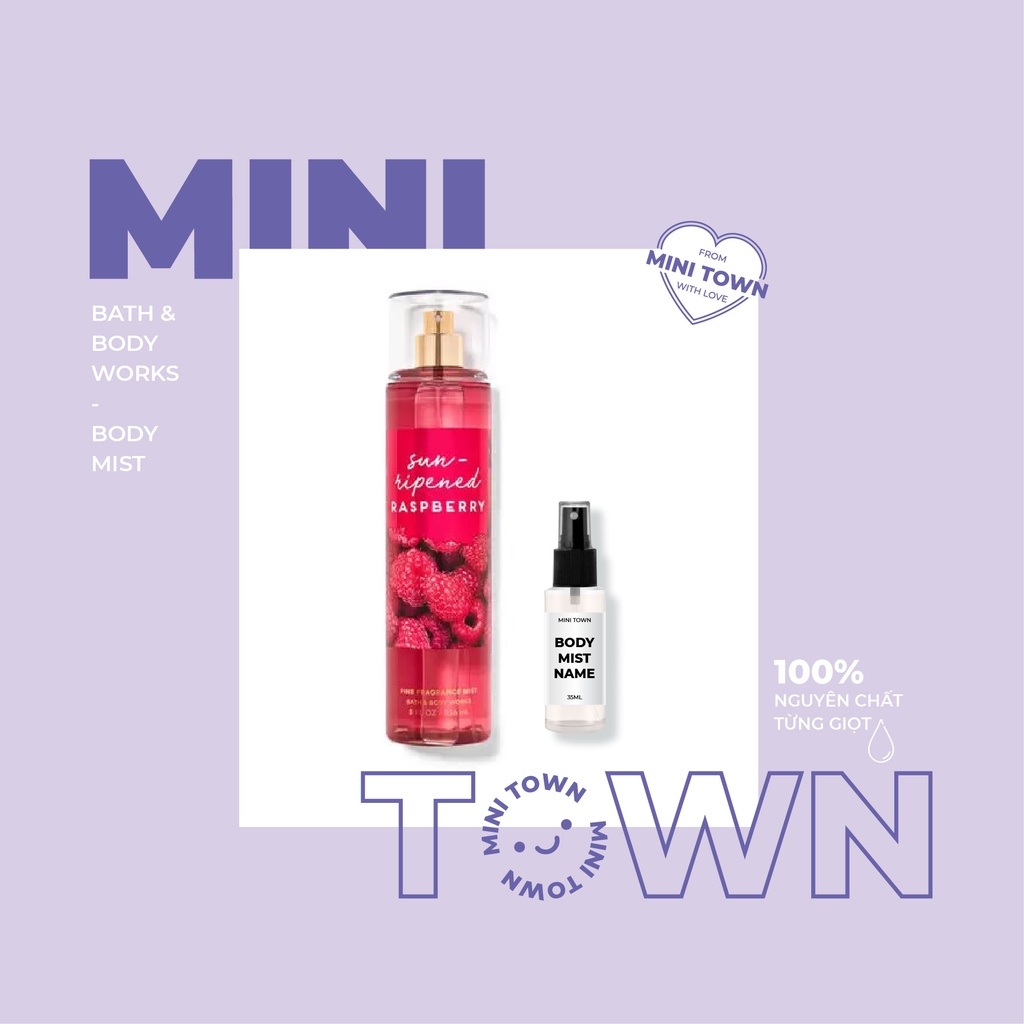 Sun-Ripened Raspberry - Xịt Thơm Lưu Hương Toàn Thân Bath & Body Works Fine Fragrance Mist