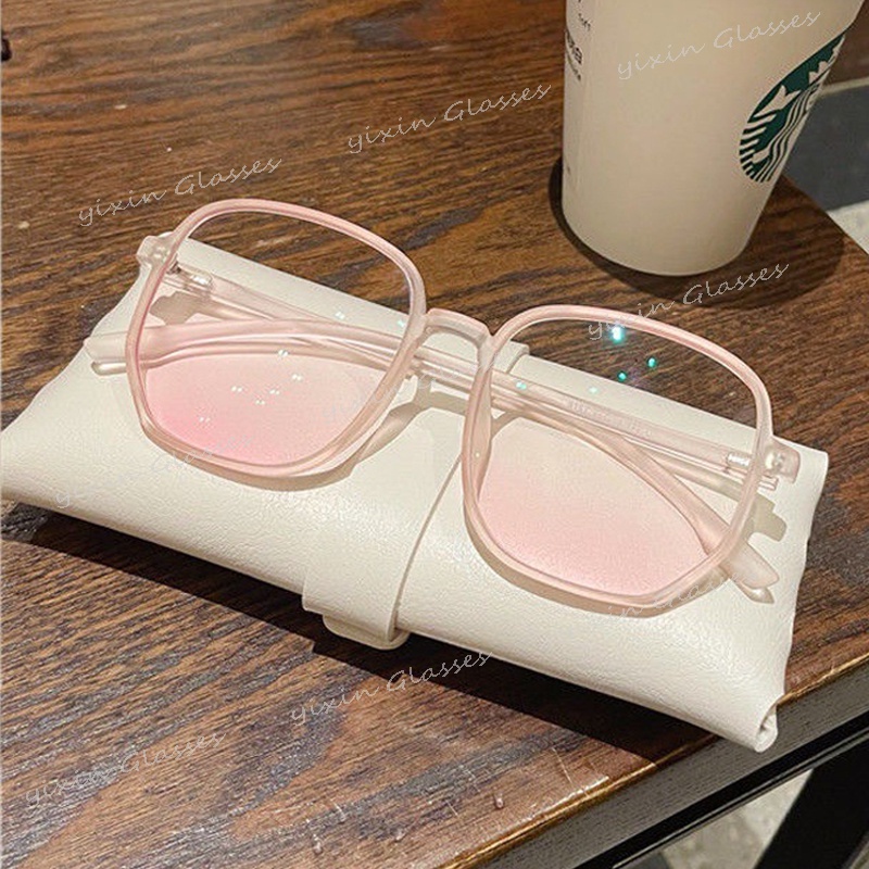 Kính Mát Gọng Vuông Lớn Trong Suốt Chống Tia UV Phong Cách Hàn Quốc Thời Trang Cho Nữ