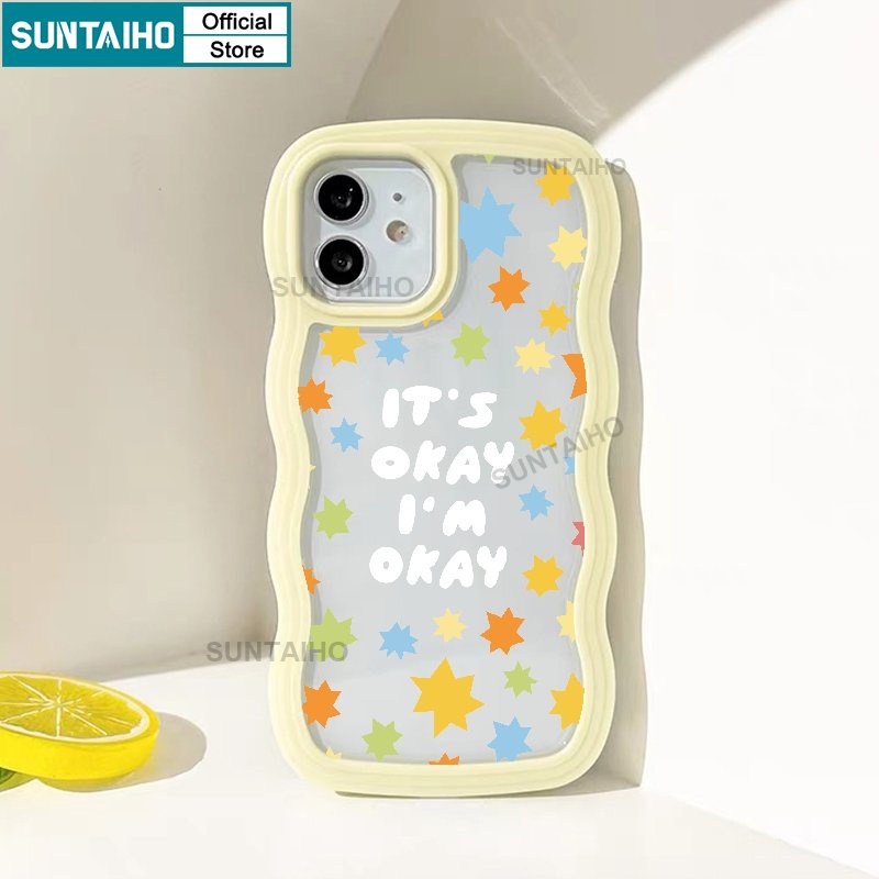 Suntaiho Ốp lưng iphone Ốp Điện Thoại họa tiết chữ thích hợp cho iPhone 11 Pro 14 Pro Max 12 13 Pro XR XS Max 7 Plus 8 Plus