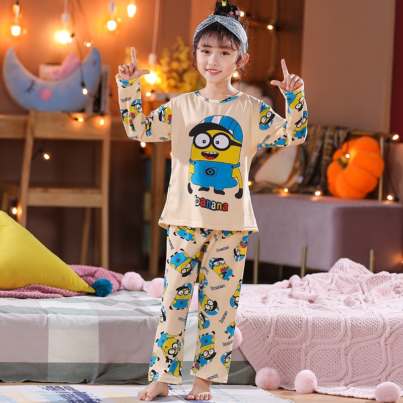 Bộ Đồ Ngủ Tay Dài Dễ Thương Dành Cho Bé Gái  đồ bé gái